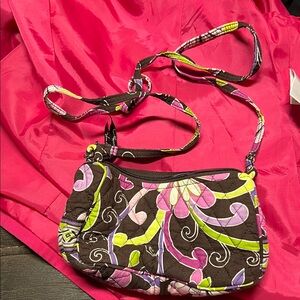 Vera Bradley Pink and Green Floral Crossbody Bag